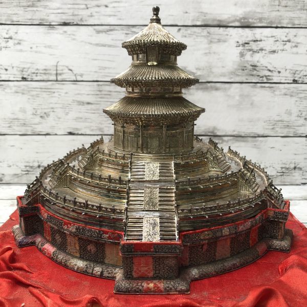 治】佐渡金工家『清水湘斎』造 斑紫銅製 霊芝摘蓋菊岩紋 建水☆溢し