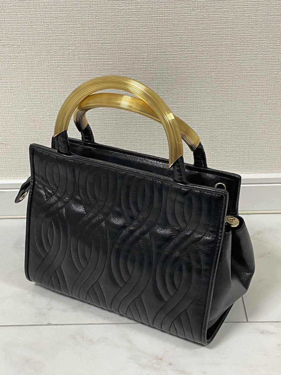 FENDI スパイラル ハンドバッグ オールレザー ブラック ヴィンテージ 黒 美品 フェンディ スパイラルパスタ ハンドバッグ 【公式通販】