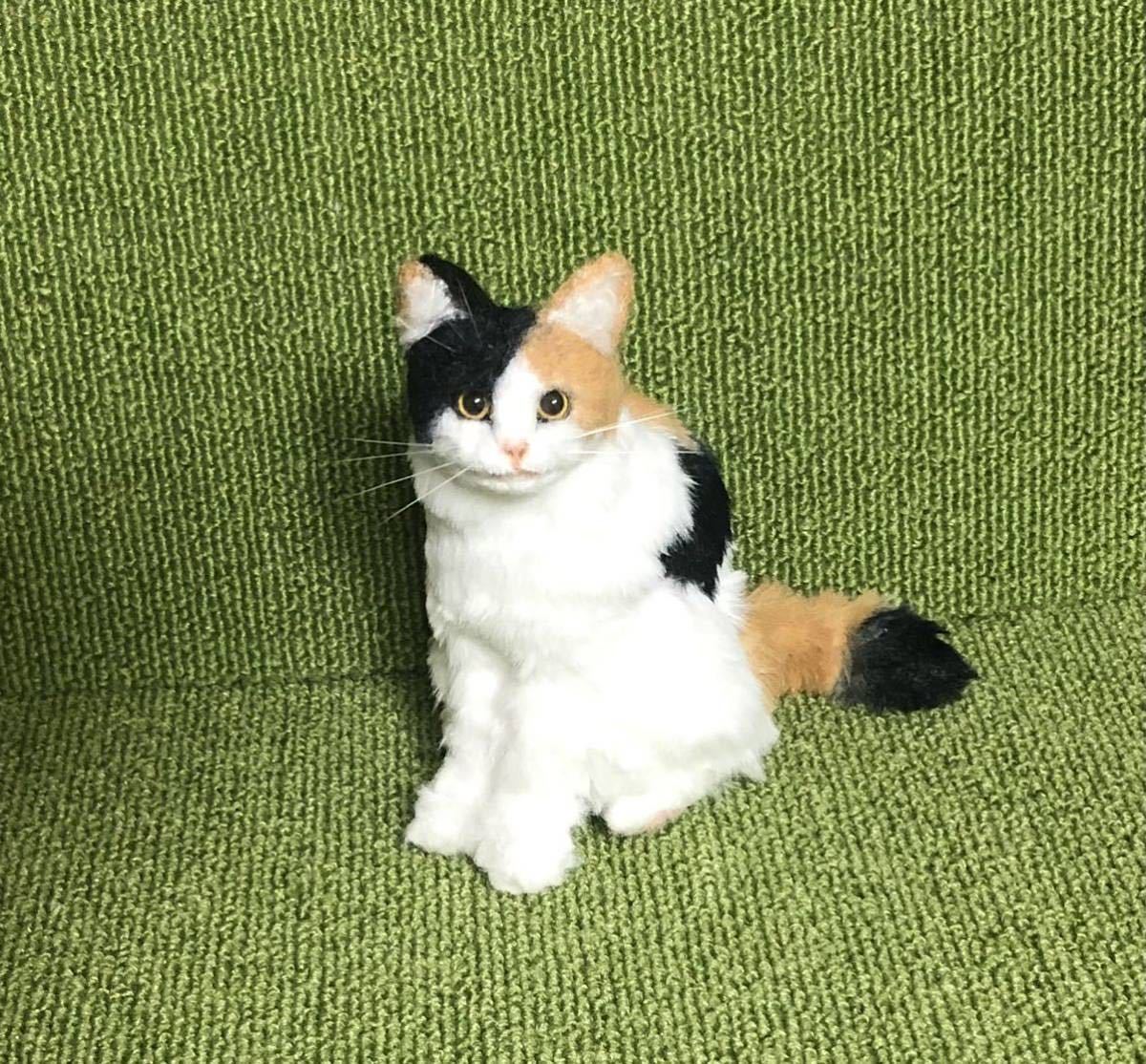 三毛猫 羊毛フェルト フェイクファー 猫 ハンドメイド ご覧いただき