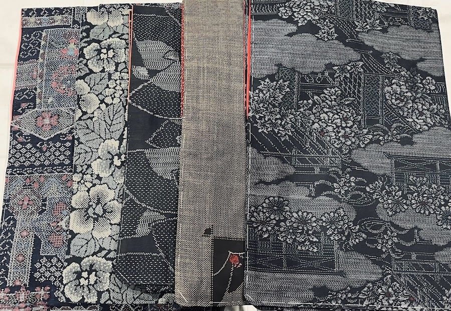 ★着物★　まとめて5点　大島　紬　正絹　仕立て済　リメイク用　着用用　練習用　未使用有　