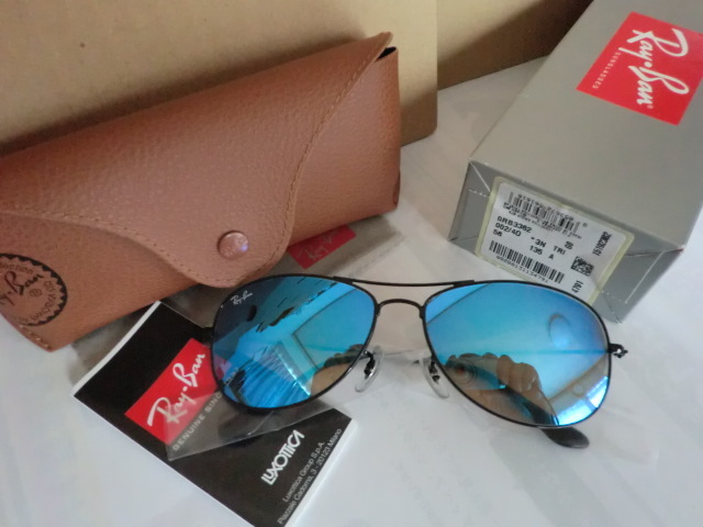 ★レイバン　COCKPIT　ブルーミラー　56□14-135