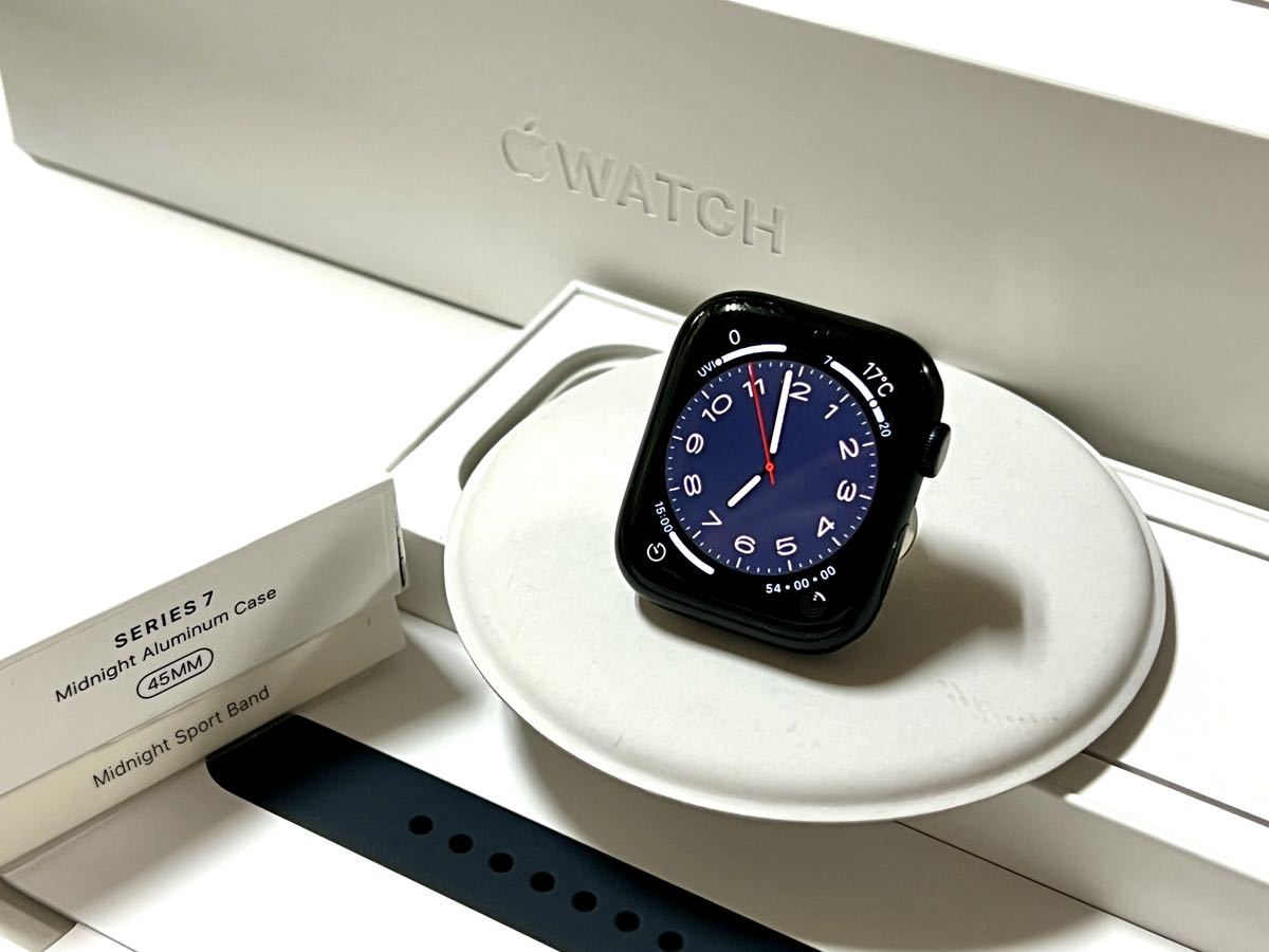 数量限定，送料無料 Apple Watch Series 7 45mm アップルウォッチ ミッドナイト アルミニウム GPS 純正品 スポーツバンド 充電ドック付き(スマートウォッチ本体)｜売買されたオークション情報、yahooの商品情報をアーカ スマートウォッチ本体