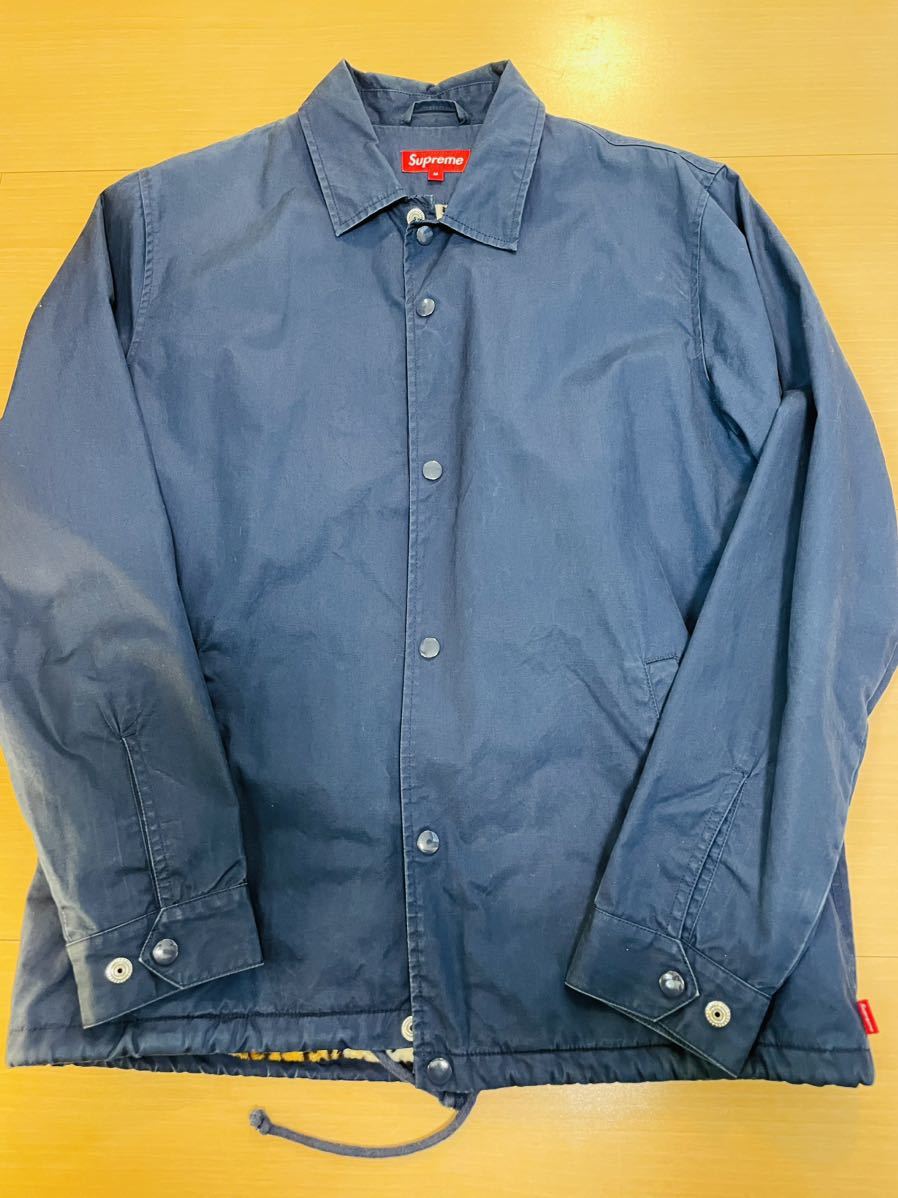 Supreme 10AW Leopard Lined Coaches Jacket Navy M 【公式通販】