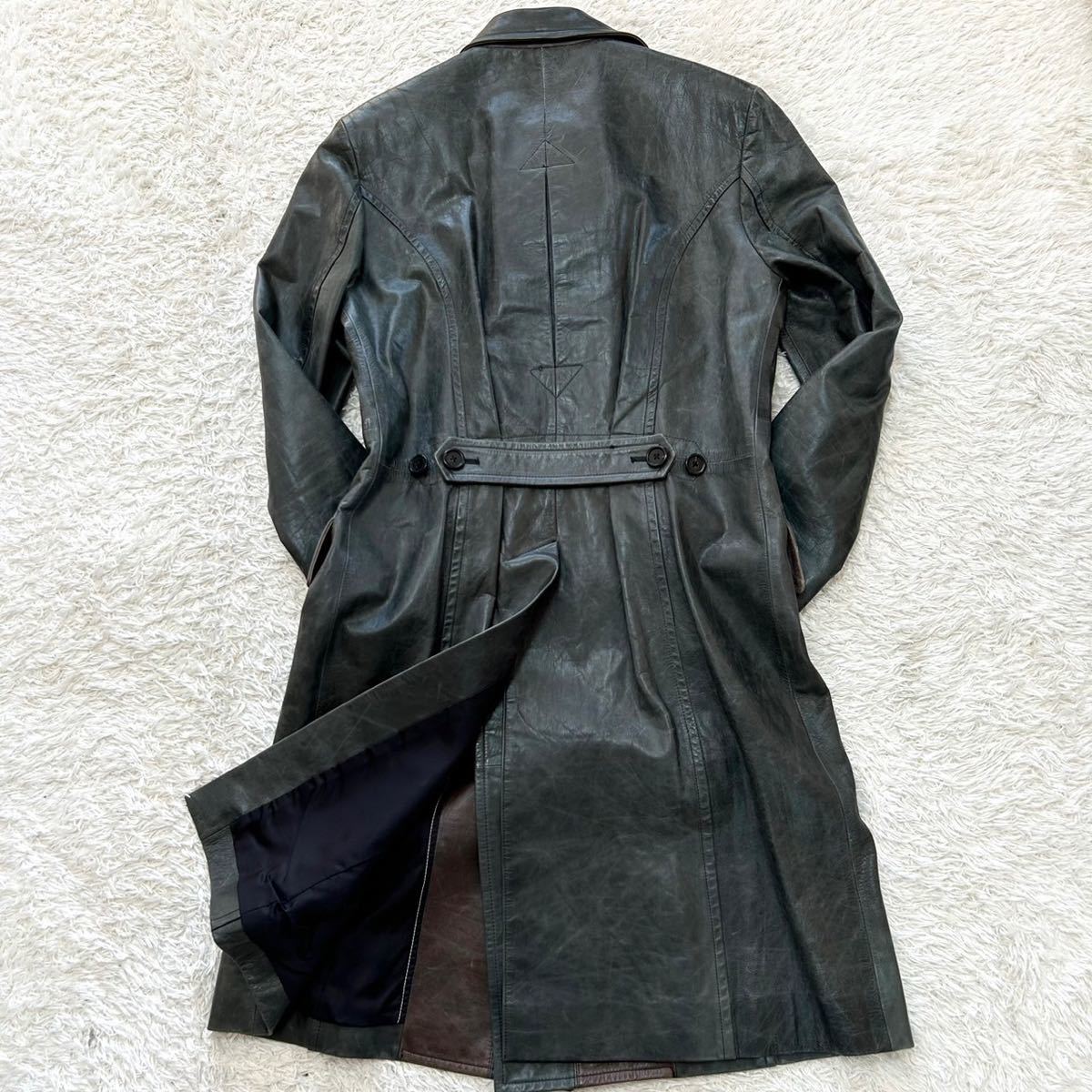 【本革✨】ポールスミス　レザーコート　ラムレザー　羊革　ロング　ブラック　黒 最高級 ポールスミス【極上の逸品】PaulSmith ラムレザーコート