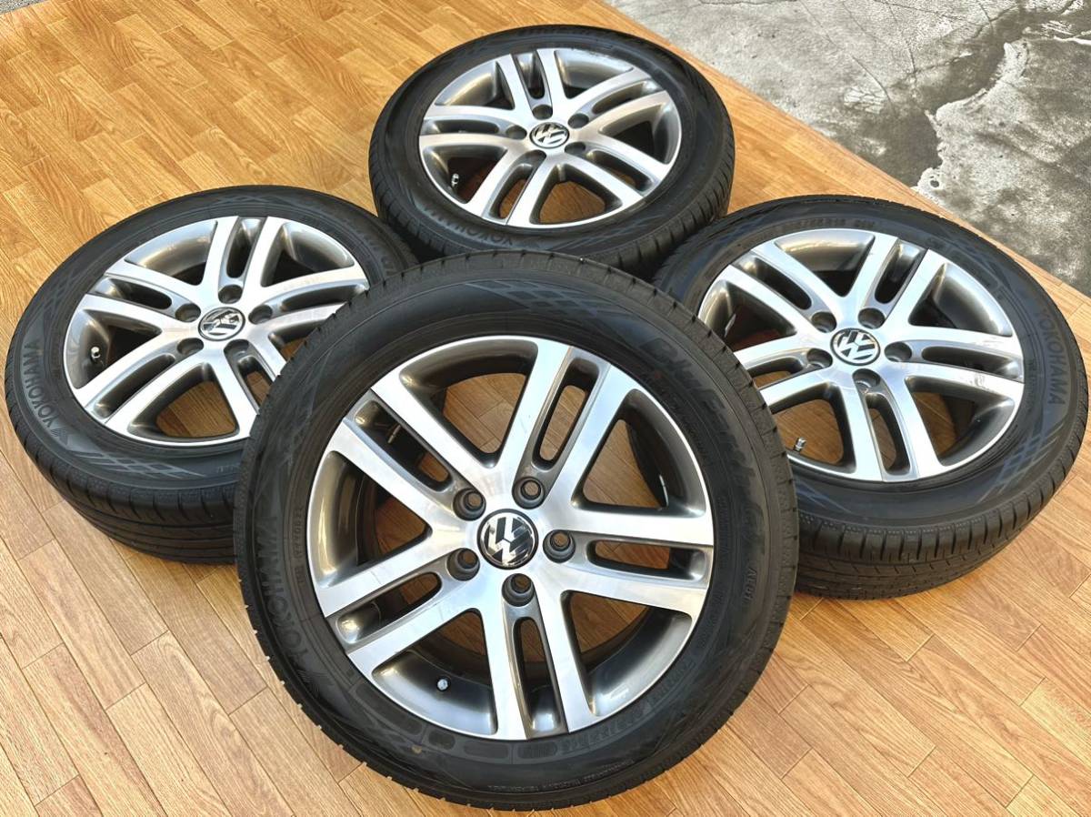 VW フォルクスワーゲン 純正 16インチ アルミホイール★YOKOHAMA 2022年製205/55R16 4本セット★ゴルフ パサート トゥーラン ジェッタ等に フォルクスワーゲン VW 純正 ゴルフ7純正ホイール やや傷や スタッドレス
