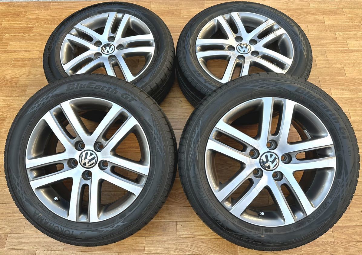 VW フォルクスワーゲン 純正 16インチ アルミホイール★YOKOHAMA 2022年製205/55R16 4本セット★ゴルフ パサート トゥーラン ジェッタ等に フォルクスワーゲン VW 純正 ゴルフ7純正ホイール やや傷や スタッドレス