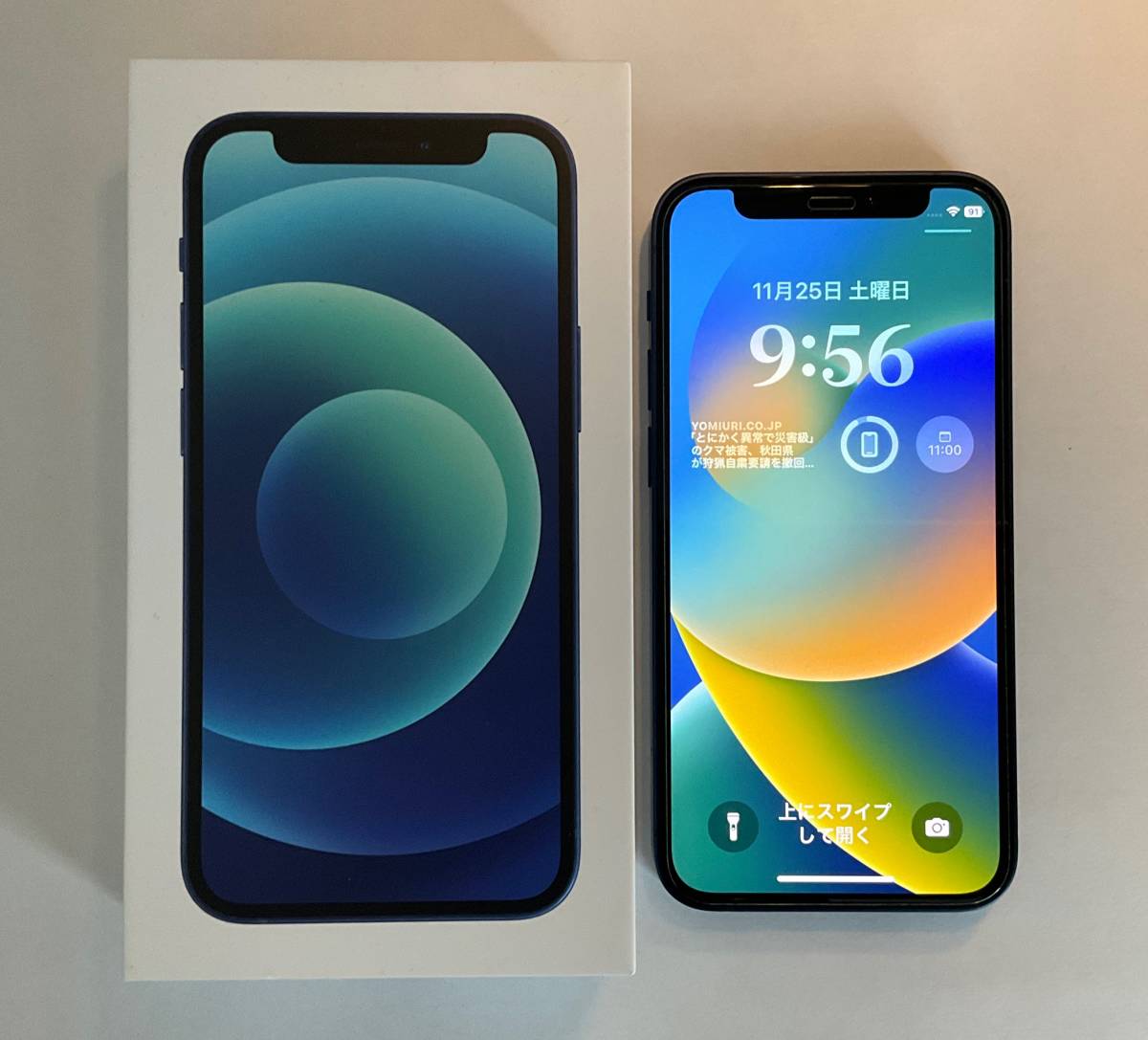 限定SALE，お得 Apple iPhone12mini 64GB Blue バッテリー92％ iFaceケース他おまけ付き■SIMフリー【送料無料】