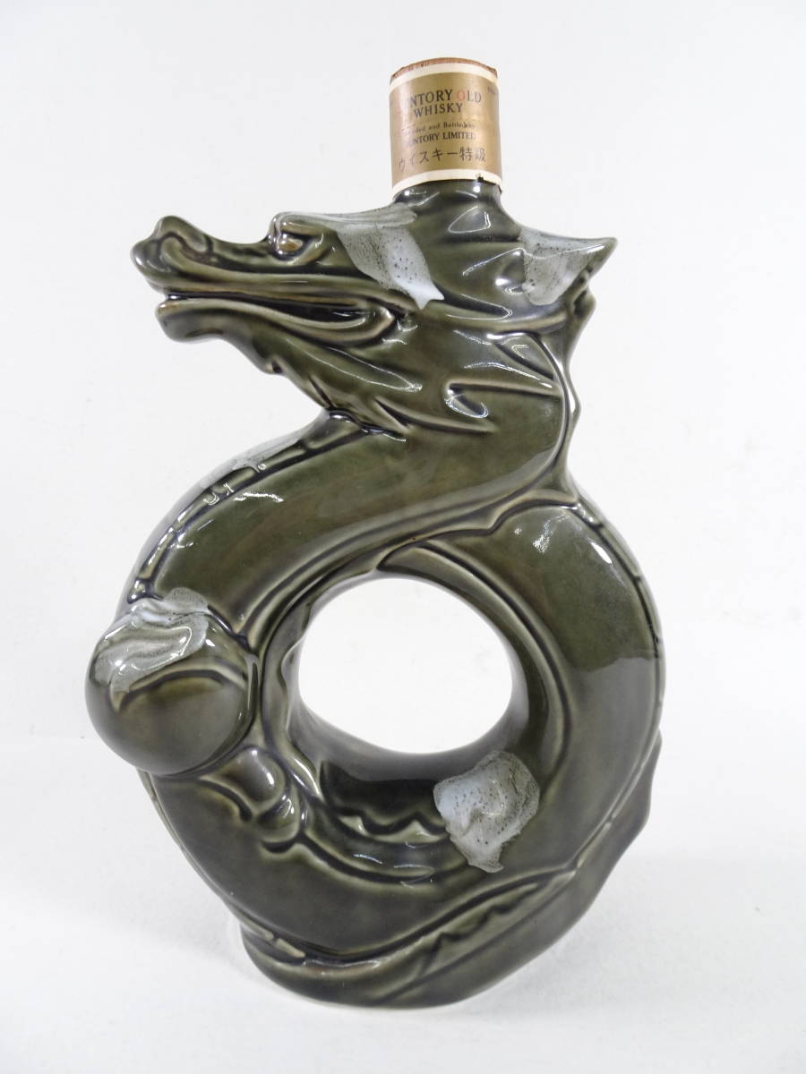 45/666★サントリー オールド 特級 干支陶器ボトル 辰年（龍）★43％700ml★未開栓品・汚れあり。