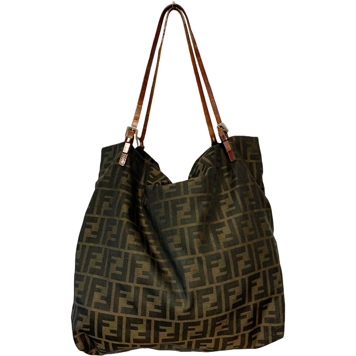 1円スタート□ 良品 FENDI フェンディ ズッカ柄 トートバッグ