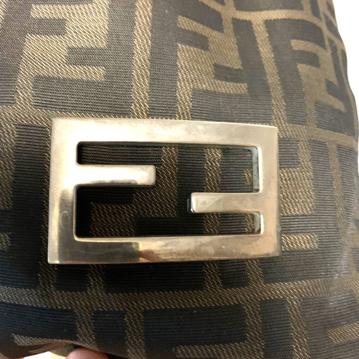 1円スタート■ 良品 FENDI フェンディ ズッカ柄 トートバッグ イタリア製 FF金具 SV