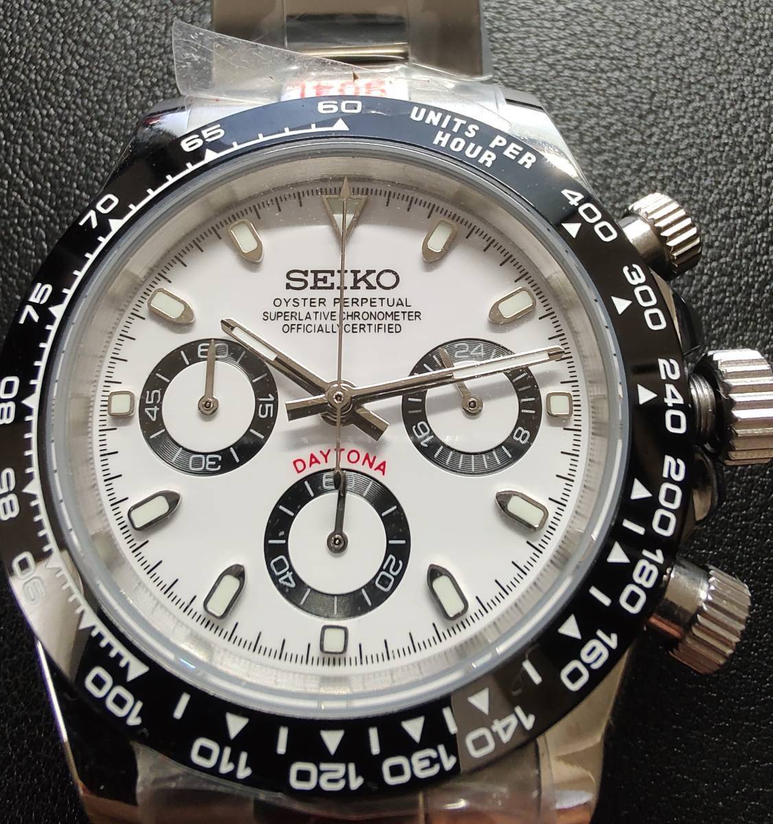 SEIKO セイコー MOD デイトナ ホワイト オマージュ VK63 クォーツ　未使用