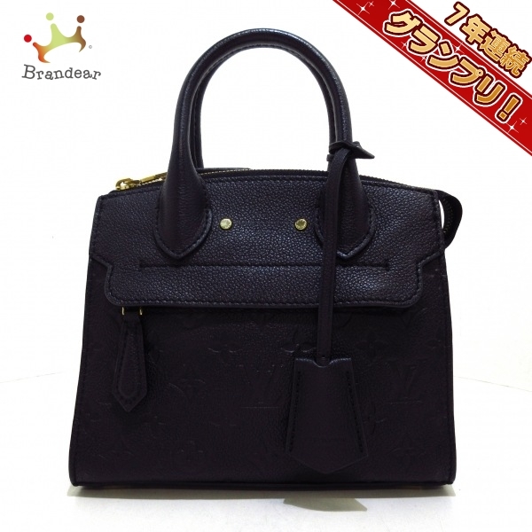 ルイヴィトン LOUIS VUITTON ハンドバッグ M41743 ポンヌフ MINI アンプラント・レザー（皮革の種類：牛革） ノワール レディース TR1116
