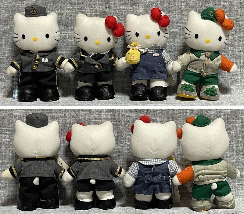 ハローキティ 制服シリーズぬいぐるみ4個 中古品(ハローキティ)｜売買