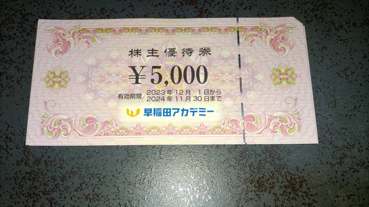 匿名配送 早稲田アカデミー 株主優待券 20,000円分 早稲田アカデミー