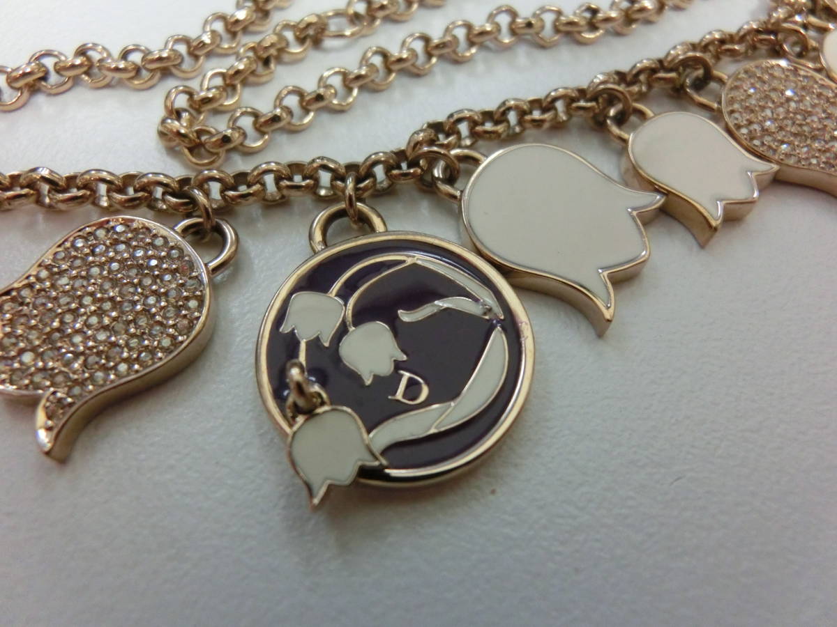 中古品 保管品 Dior クリスチャン ディオール ネックレス チューリップモチーフ レア？ 限定？ ゴールド アクセサリー/激安1円スタート