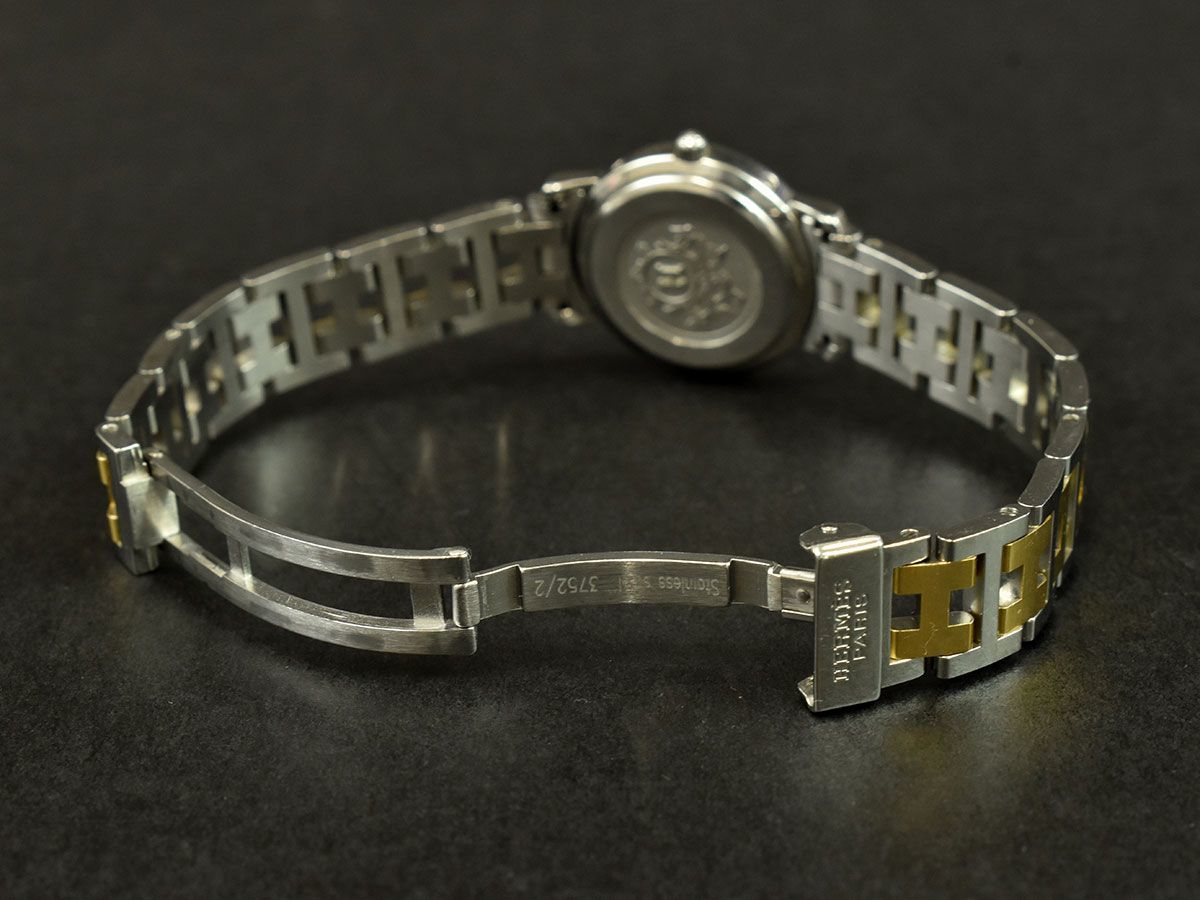 163173□動作確認済 HERMES エルメス クリッパー 腕時計 クォーツ