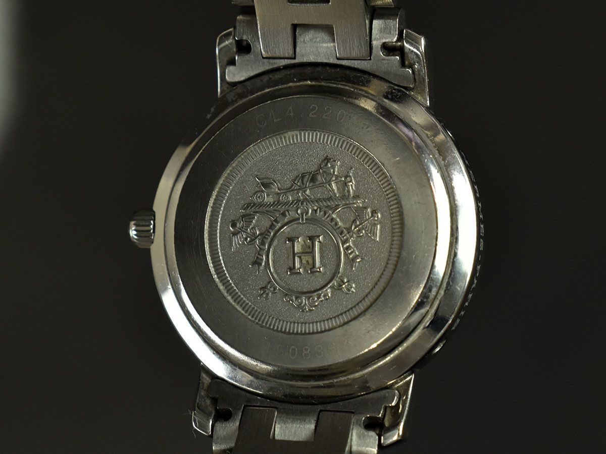 163173□動作確認済 HERMES エルメス クリッパー 腕時計 クォーツ