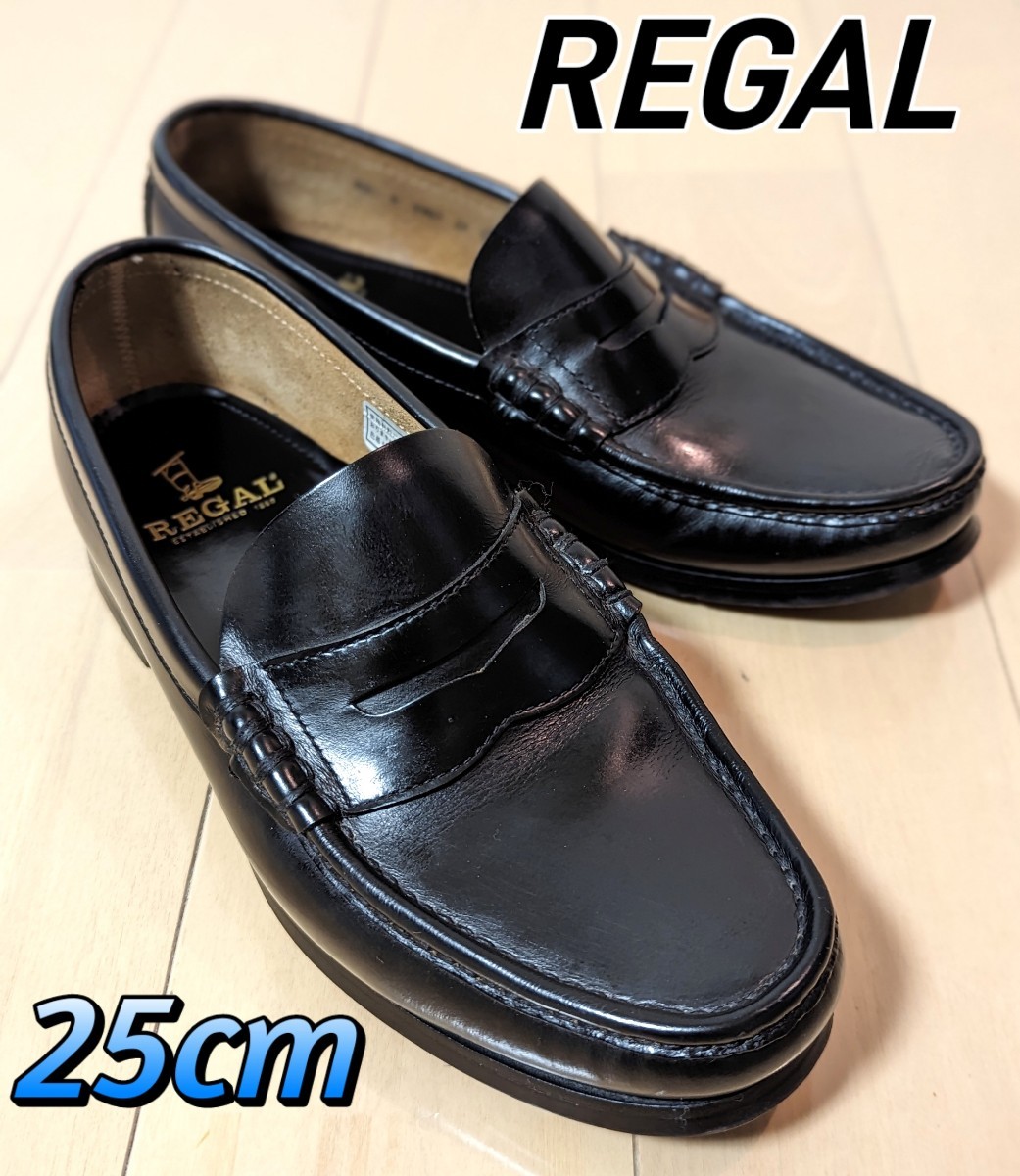 REGAL リーガル コインローファー ビーフロール Y065 黒 ブラック 25.0