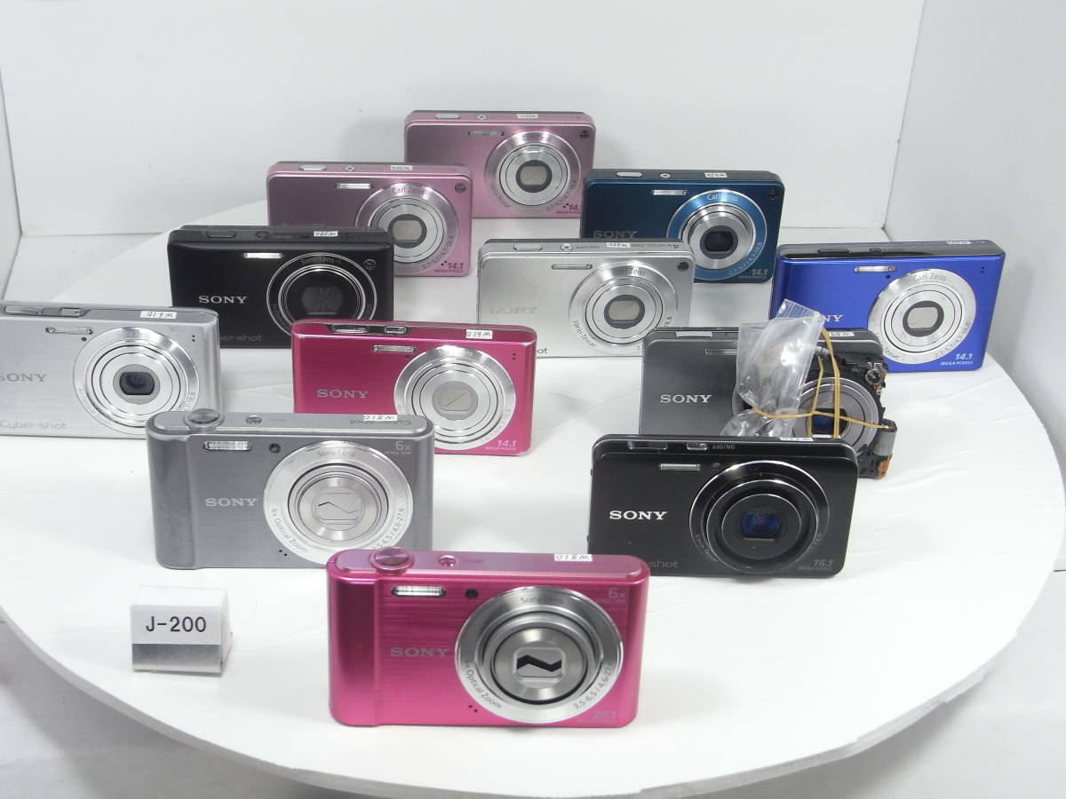 SONY CybEr-shot DSC-W810 2台，DSC-W630 1台，DSC-W610 2台 ，DSC-W570 ，W550，W380 各1台，DSC-W350 4台 要修理 まとめて12台 J-200