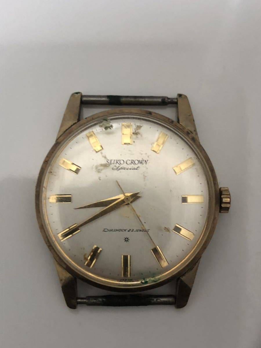 SEIKO セイコー CROWN クラウン スペシャル J14100 メンズ 腕時計 手巻き ゴールド フェイスのみ 動作確認済