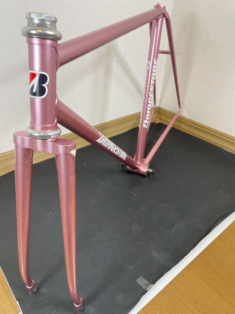 B【某競輪選手放出品】ブリヂストン BRIDGESTONE ピストフレーム 