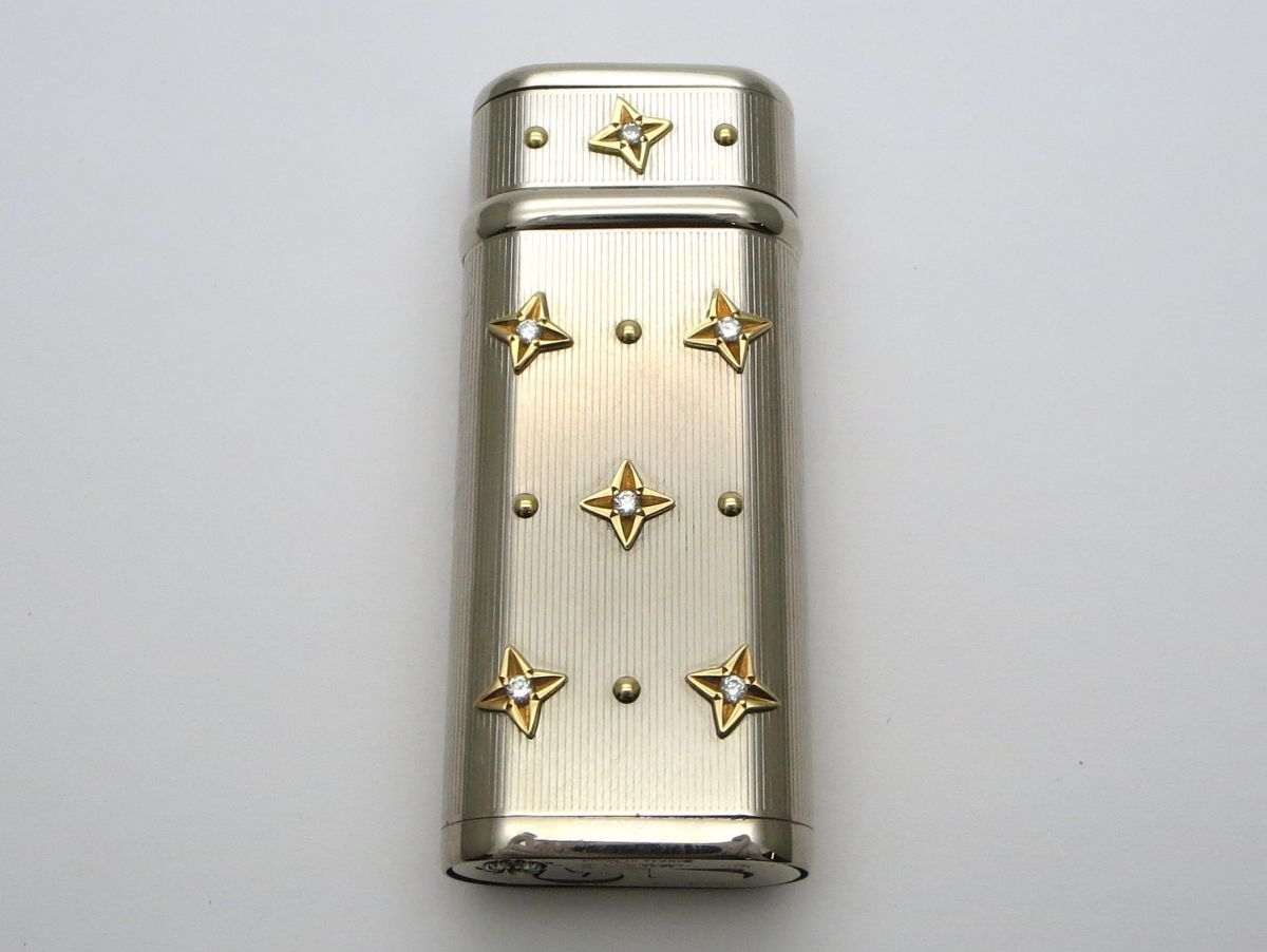 1000円スタート ミニライター Cartier カルティエ 30周年記念 世界30個限定 12Pダイヤ 750刻印 総重量約87.0g スター 星 18金 WHO J60010 カルティエ ガスライター Cartier