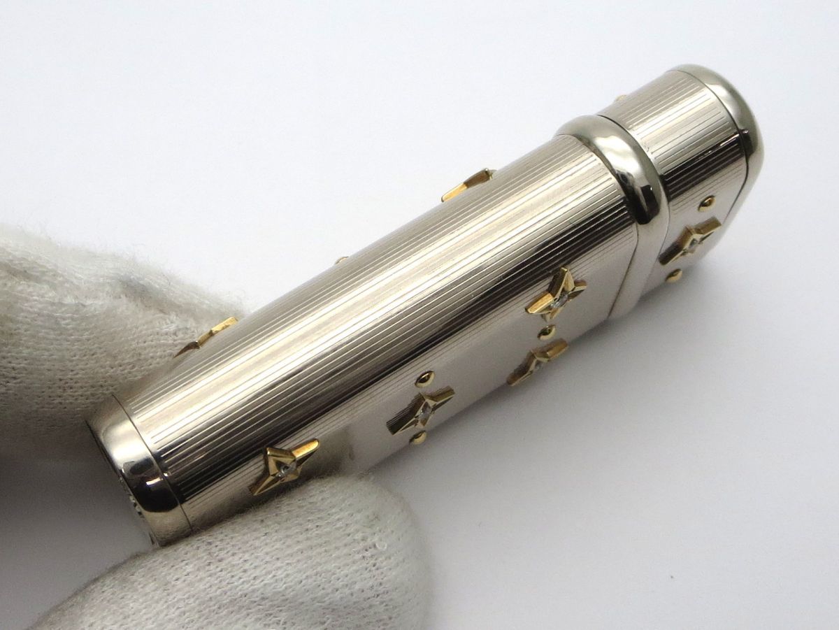 1000円スタート ミニライター Cartier カルティエ 30周年記念 世界30個限定 12Pダイヤ 750刻印 総重量約87.0g スター 星 18金 WHO J60010 カルティエ ガスライター Cartier