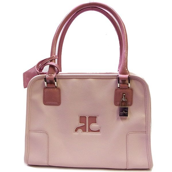 美品 VINTAGE COURREGES クレージュ ハンド ショルダー バッグ ピンク 