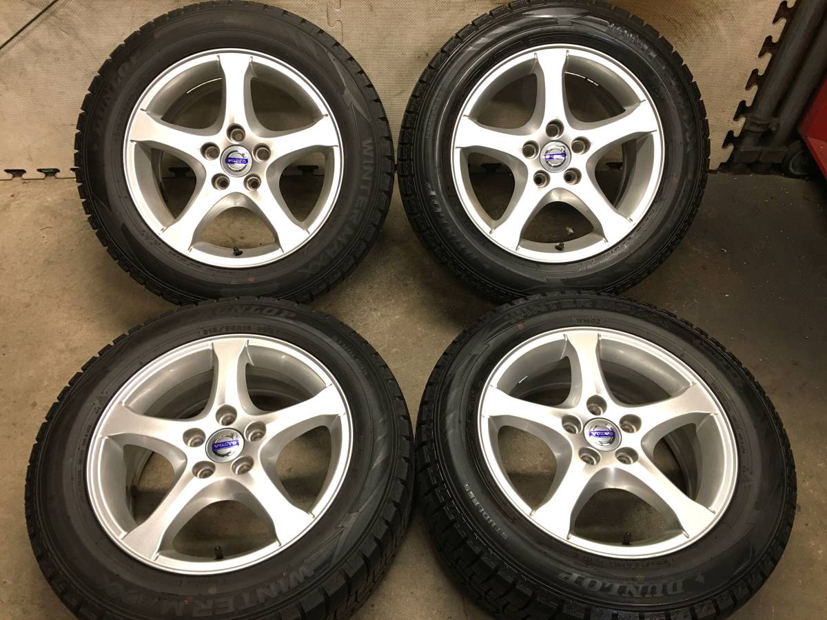 ボルボ215&frasl;55R169.5分山19年製スタッドレスタイヤ 16×7J+50 108 5HVOLVO純正アルミホイール４本 V60 S60  V40 V40CC