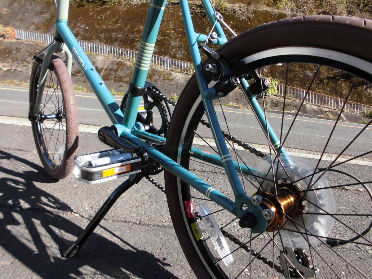 1円～【BRUNO】※ SHIMANO 8速 20インチ ミニベロ 小径車 緑色 11539