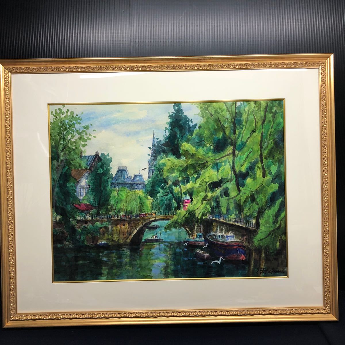 ◇錵◇ 真作保証 小林和作 牡丹 風景画 肉筆水彩 2点纏めて T[Y105.2