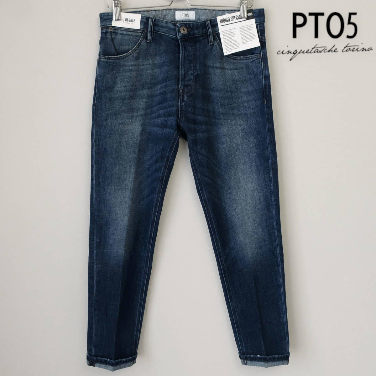 新品 未使用 PT05 メンズ ジーンズ RAGGAE テーパード デニム パンツ PT01 PT TORINO インディゴ ブルー メンズ W29 Sサイズ Mサイズ 