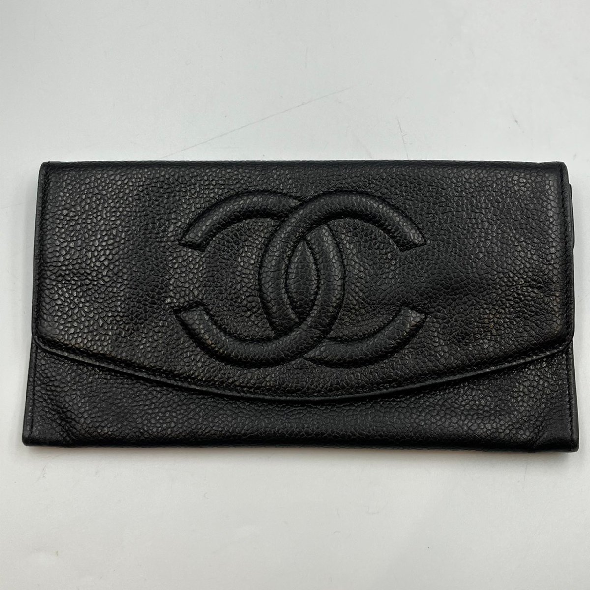 キャビアスキン シャネル CHANEL 長財布 二つ折り長財布 二つ折り ココ
