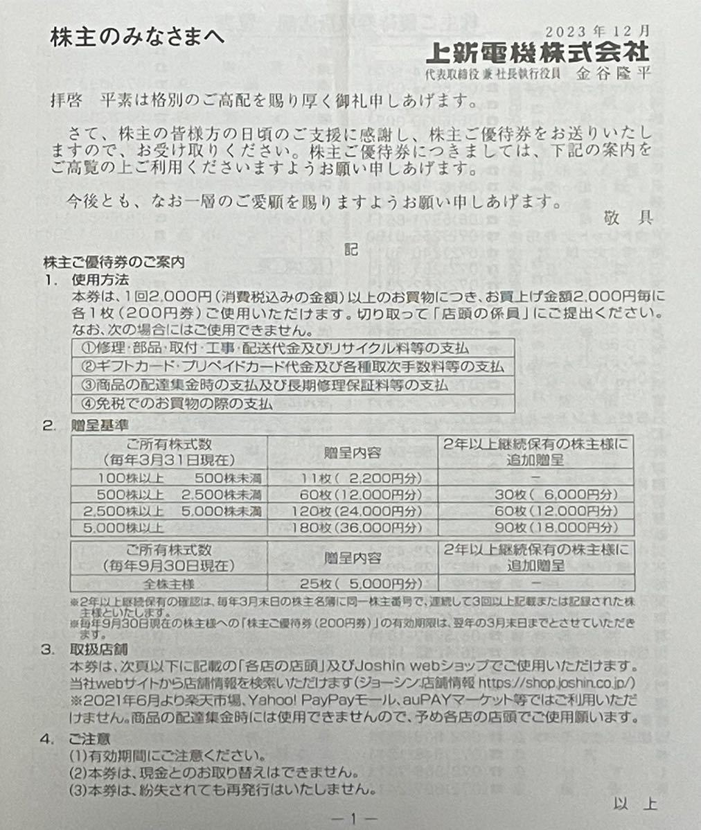 【25,000円分】上新電機 株主優待 5冊 Joshin ジョーシン ジョーシン 上新電機 Joshin 株主優待 5冊 25000円分 【公式通販】