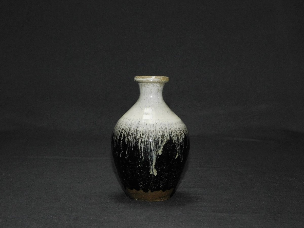 宝扇】H-2749 茶道具/徳利 朝鮮唐津/徳沢守利 作/共箱/美品 茶道具