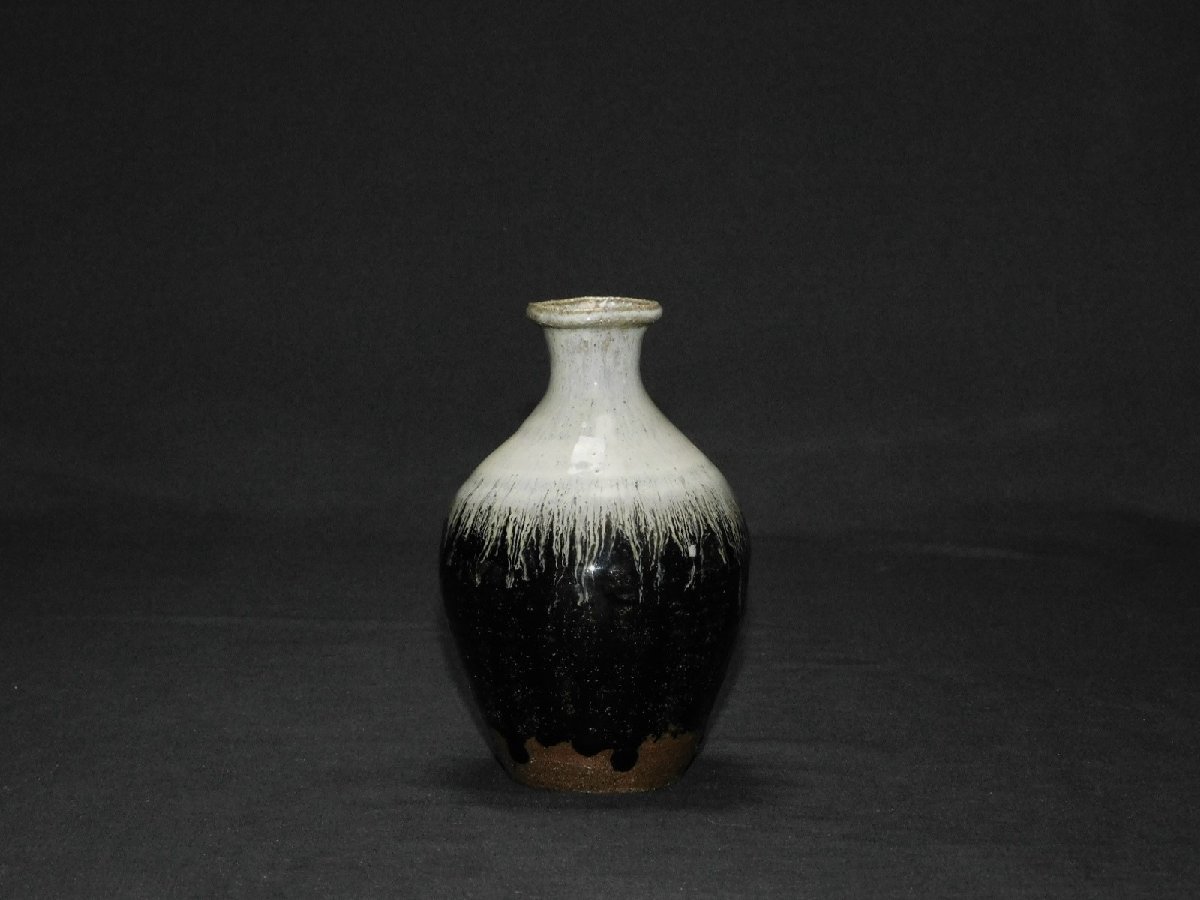 宝扇】H-2749 茶道具/徳利 朝鮮唐津/徳沢守利 作/共箱/美品 茶道具