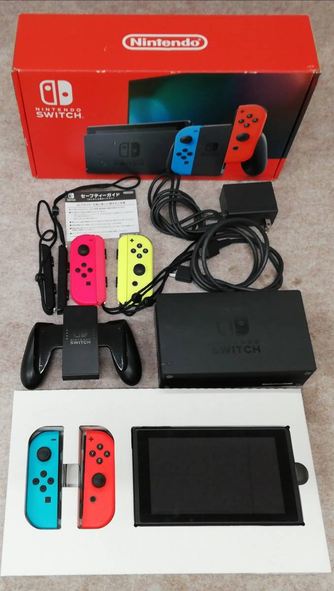 Nintendo SWITCH ニンテンドー スイッチ HAC-001 本体 joy-con ネオン