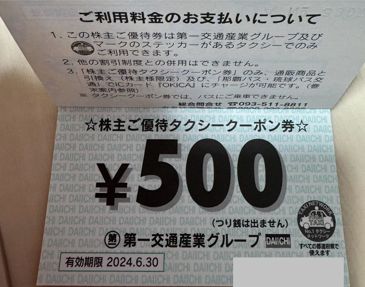 第一交通産業 株主優待券8冊セット タクシークーポン8,000円相当 第一交通産業 株主優待券8冊セット タクシークーポン8,000円相当