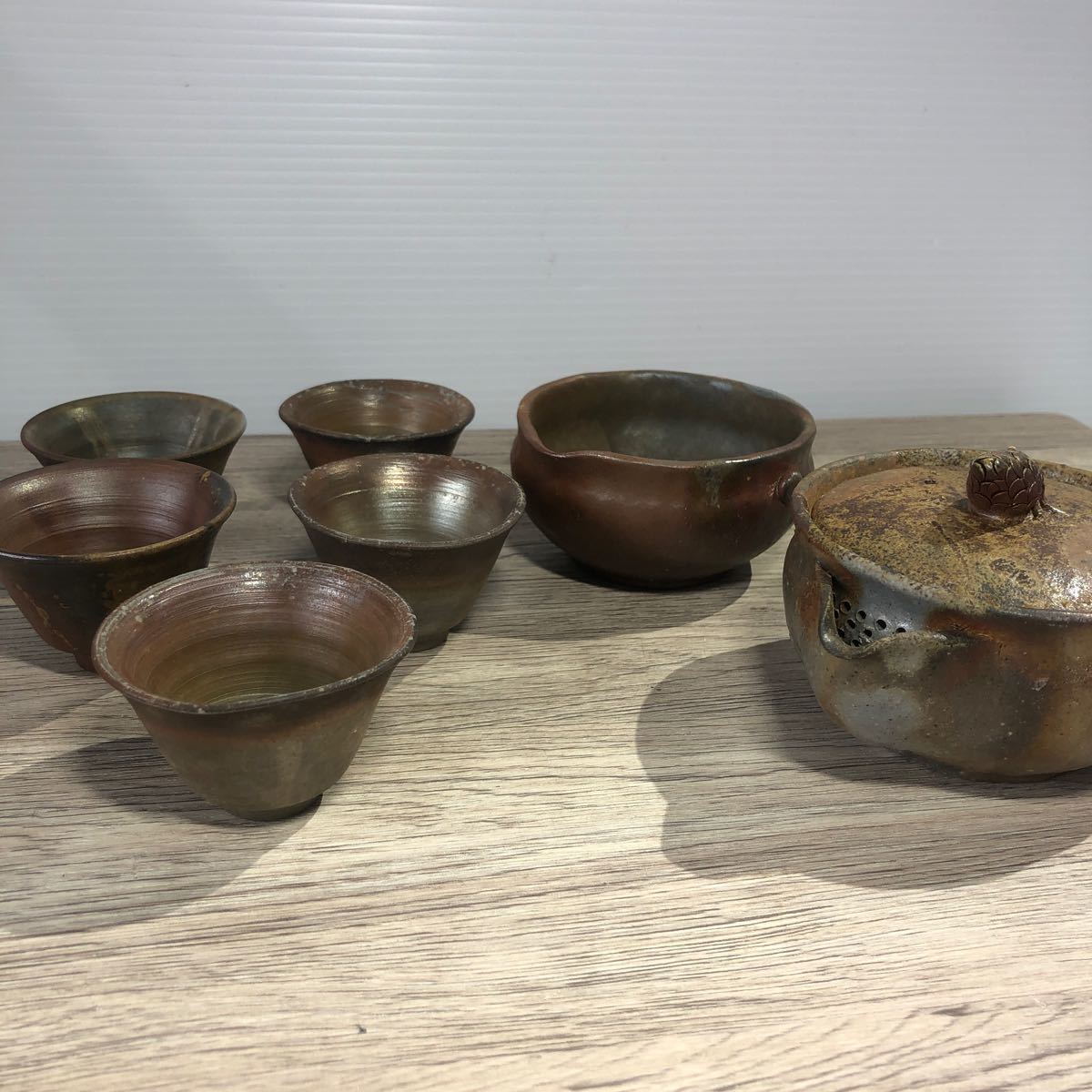 備前焼 吉延英秀 英秀作 茶器揃 茶器 茶道具 宝瓶 急須 宝瓶急須 