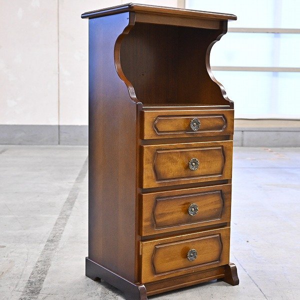 カリモク「コロニアル」電話台 サイド 花 FAX リビング 玄関 寝室 クラシック カントリー karimoku