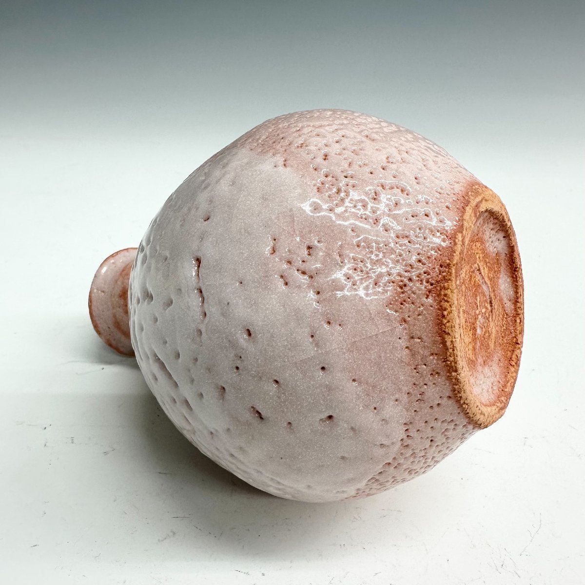 N ほぼ未使用 人間国宝 加藤孝造 志野 壷 花器 一輪挿し 共箱 栞 美濃