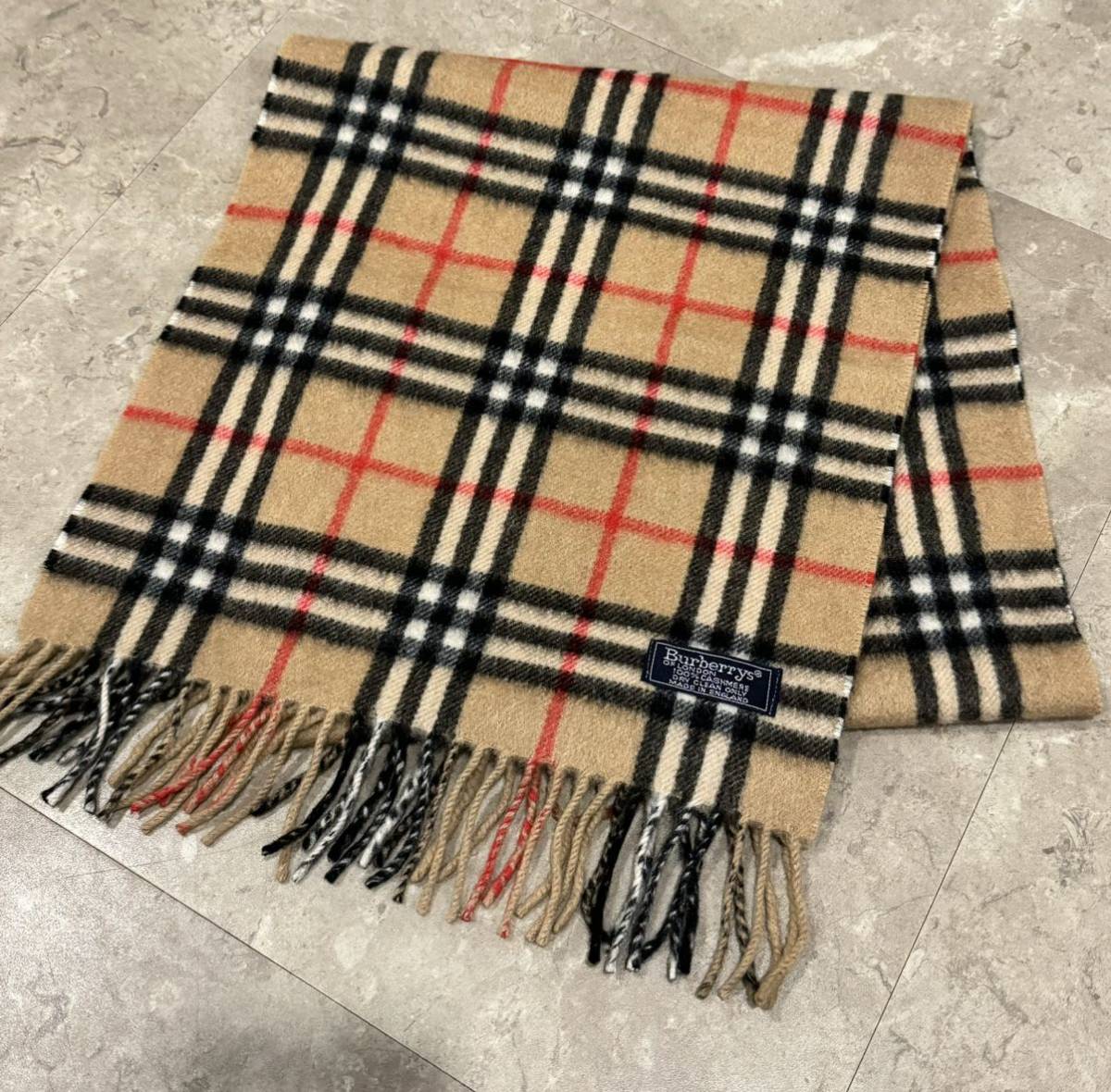 レディース BURBERRY チェック柄マフラー ブラウン ラビット