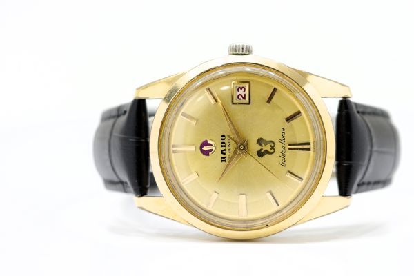 1334　RADO Golden Horse 30JEWELS AT　Cal.1700/01 AS社　ラドー ゴールデンホース デイト ゴールド文字盤 機械式 自動巻き メンズ 腕時計