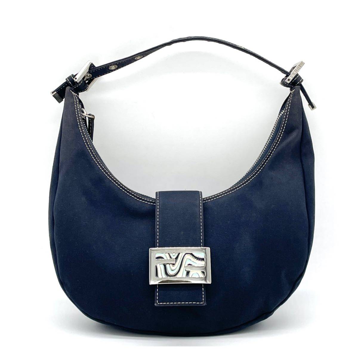 FENDI フェンディ ズッカ ミニクロワッサン ハンドバッグ ポーチ 