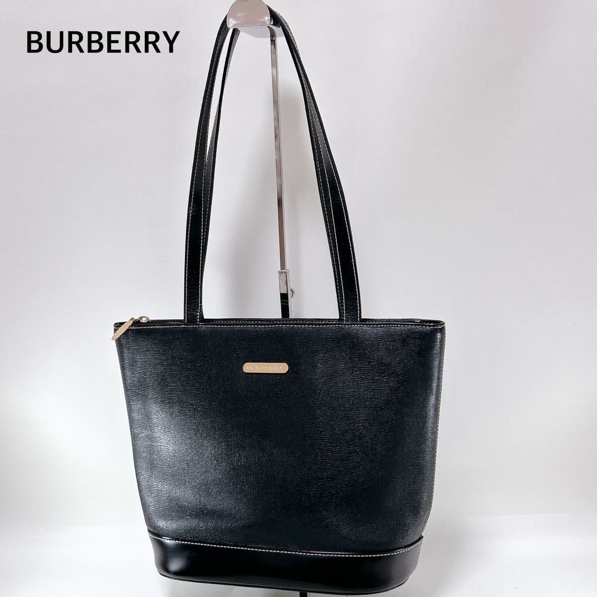 【美品】バーバリー トートバッグ レザー ノバチェック 肩掛け A4可 ゴールド 極美品 BURBERRY バーバリー ノバチェック レザー トートバッグ