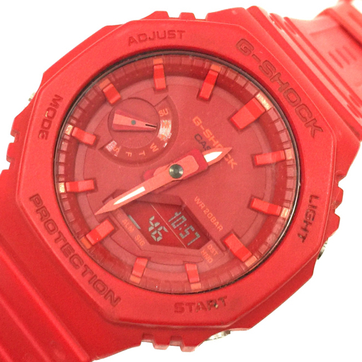 1円 カシオ 腕時計 G-SHOCK GA-2100 CARBON CORE GUARD デジアナ クォーツ メンズ レッド 赤 稼働 CASIO