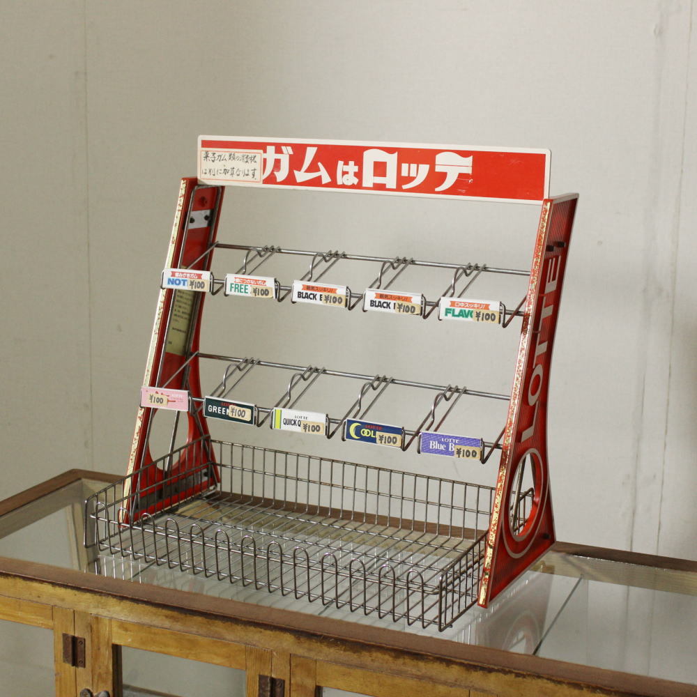 新入荷！昭和レトロ！LOTTE ロッテガム 陳列棚 店舗 販促用 