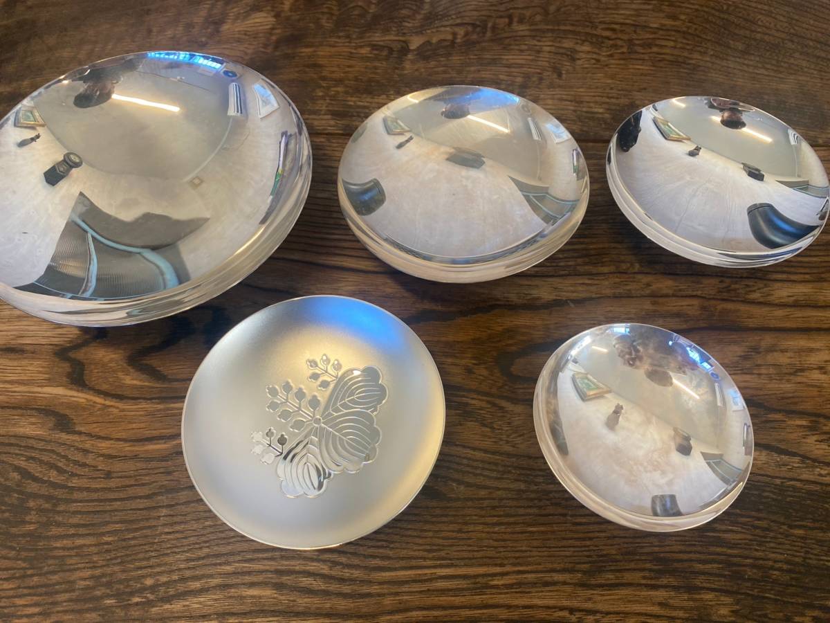 純銀 Silver 銀杯 139g 造幣局刻印あり 純銀 盃5杯 総重量約420.43g 銀杯 純銀・silver刻印あり 造幣局製