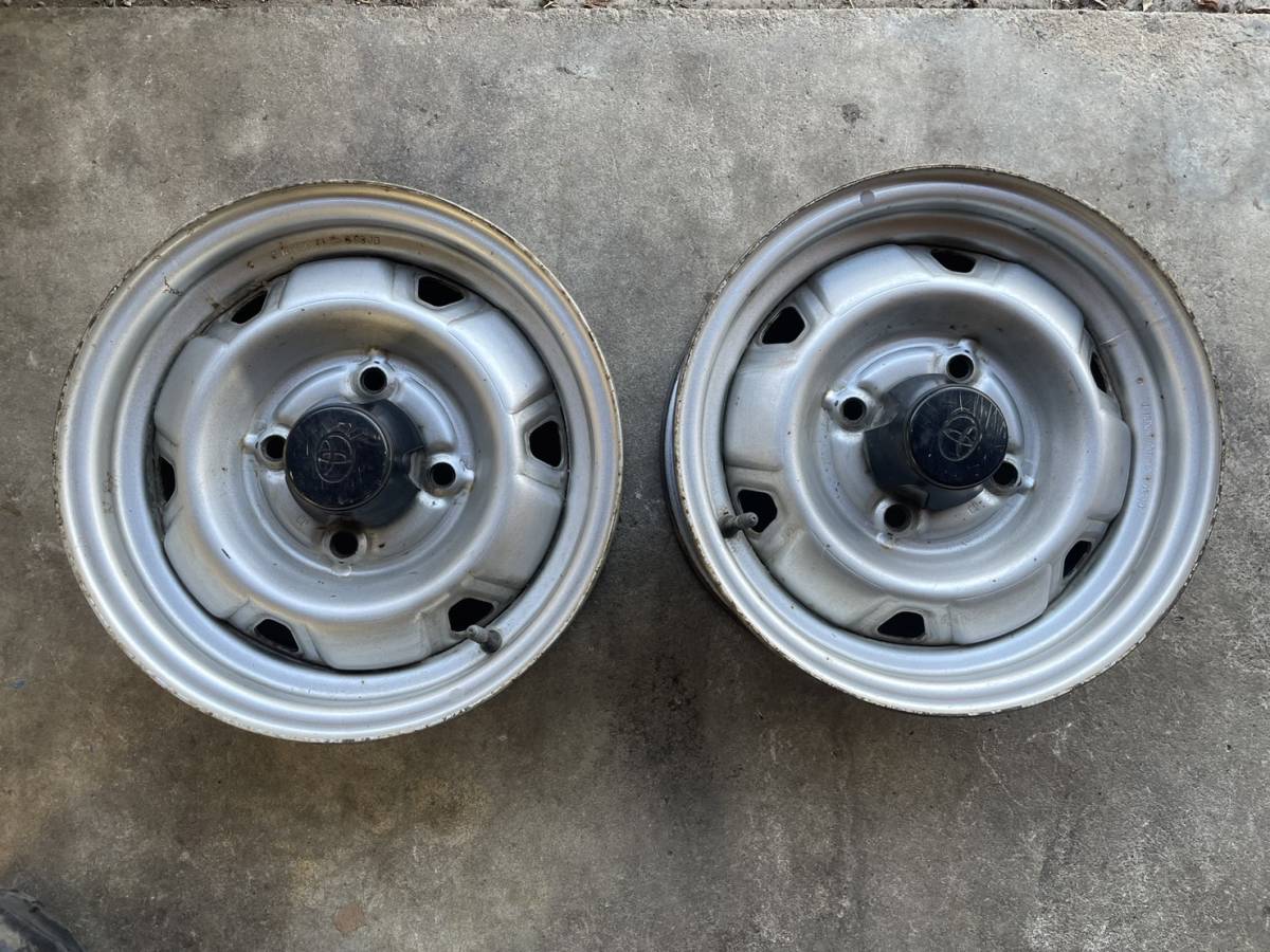 純正 2本 スチールホイール 13×5J +27 pcd114.3 +27 ハブ径60mm 4穴 13 