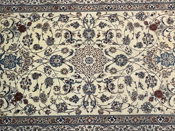 ナイン産 最高級ペルシャ絨毯 工房名有 約150万円 緻密9ノット 幅255